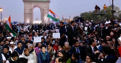 Congress leader Priyanka Gandhi holding a massive rally in New Delhi on December 16, 2019 to protest against the Modi government's anti-Muslim laws. Photo: Congress