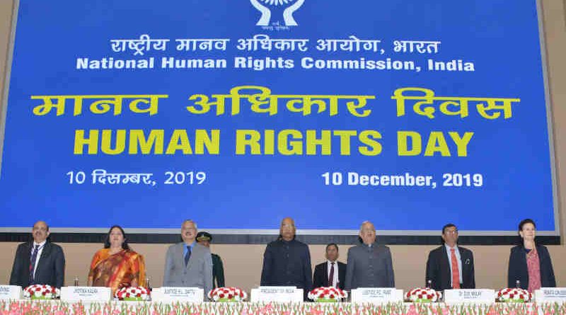 President of India Ram Nath Kovind at the Human Rights Day function organized by the National Human Rights Commission in New Delhi on December 10, 2019. The Chairperson of National Human Rights Commission Justice H.L. Dattu and other dignitaries are also seen. Photo: PIB