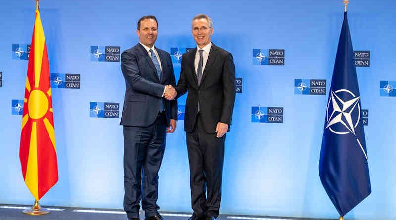 The Prime Minister of the Republic of North Macedonia, Oliver Spasovski visits NATO and meets with NATO Secretary General Jens Stoltenberg. Photo: NATO
