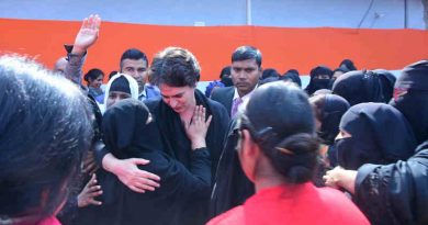 Congress leader Priyanka Gandhi visited Azamgarh city of Uttar Pradesh (UP) on February 12, 2020 to take firsthand information from the Muslim women. Photo: Congress