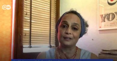 Screengrab of Arundhati Roy from the DW interview
