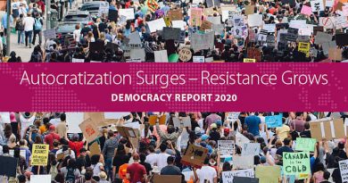 Autocratization Surges–Resistance Grows Democracy Report 2020. Photo: V-Dem Institute