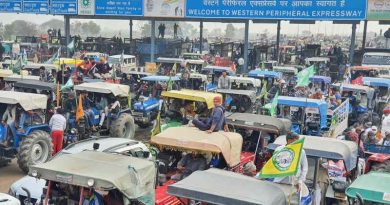 Farmers on their tractors entering India’s capital New Delhi to celebrate Republic Day and hold a protest rally on tractors on January 26, 2021. Photo: Kisan Ekta Morcha