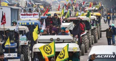 Tractors coming to participate in the tractor rally in New Delhi on January 26, 2021. Photo: Kisan Ekta Morcha