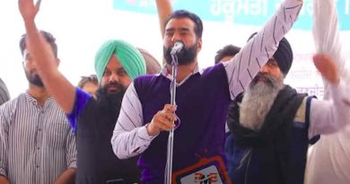 Lakha Sidhana addressing a rally in Punjab's Mehraj village on February 23, 2021. Photo: Screengrab (file photo)