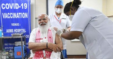 Prime Minister (PM) of India Narendra Modi taking Covid-19 vaccine at Delhi’s All India Institute of Medical Sciences (AIIMS) on March 1, 2021. Photo: Narendra Modi / Twitter