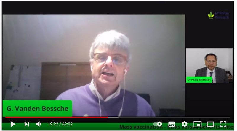 Screengrab from the video interview of Dr. Geert Vanden Bossche
