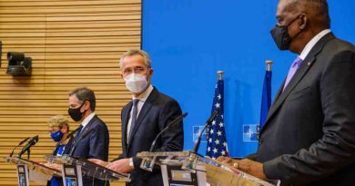 Joint press conference by NATO Secretary General Jens Stoltenberg, US Secretary of State Antony J. Blinken and US Secretary of Defense Lloyd J. Austin III. Photo: NATO