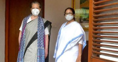 Congress president Sonia Gandhi with West Bengal chief minister (CM) and Chairperson of All India Trinamool Congress (AITC) Mamata Banerjee in New Delhi on July 28, 2021. Photo: AITC