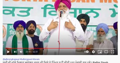 Screengrab of the YouTube video of Balbir Singh Rajewal