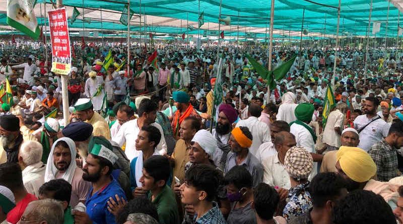 Indian farmers' protest rally (Kisan Mahapanchayat) in Muzaffarnagar, Uttar Pradesh (UP) on September 5, 2021. Photo: All India Kisan Sangharsh Coordination Committee (file photo)