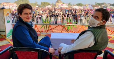 Congress leaders Priyanka Gandhi and Rahul Gandhi at a public rally in Amethi (Uttar Pradesh) on December 18, 2021. Photo: Congress