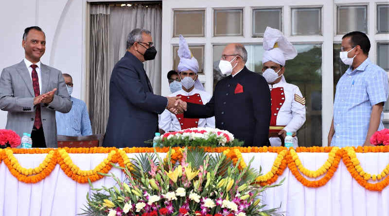 The Lieutenant Governor (LG) of Delhi Anil Baijal administered the oath of office to Justice (Retd.) Harish Chandra Mishra as Lokayukta of Delhi at the swearing-in-ceremony held at Raj Niwas on March 23, 2022. Photo: LG Office