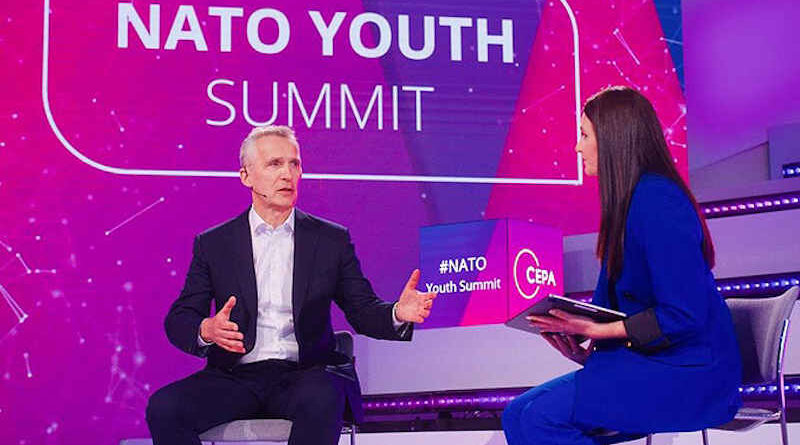 NATO Secretary General Jens Stoltenberg participating in the NATO Youth Summit on April 28, 2022. Photo: NATO