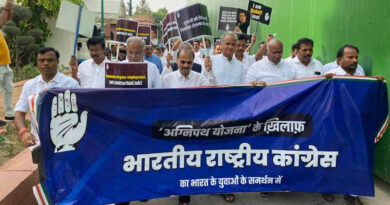 Congress leaders protesting against the Agnipath recruitment scheme on June 20, 2022 in New Delhi. Photo: Congress (file photo)