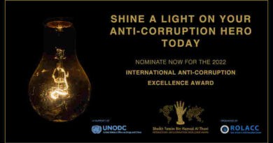 Sheikh Tamim bin Hamad Al Thani Anti-Corruption Excellence Award. Photo: UNODC