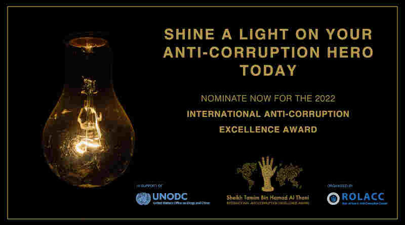 Sheikh Tamim bin Hamad Al Thani Anti-Corruption Excellence Award. Photo: UNODC