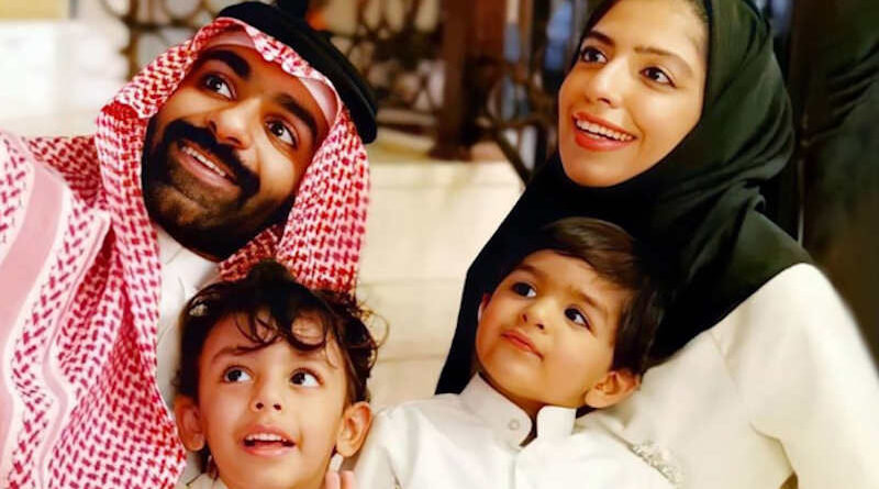 Saudi doctoral student Salma Al-Shehab pictured with her husband and two sons. Photo: UN / European Saudi Organisation for Human Rights