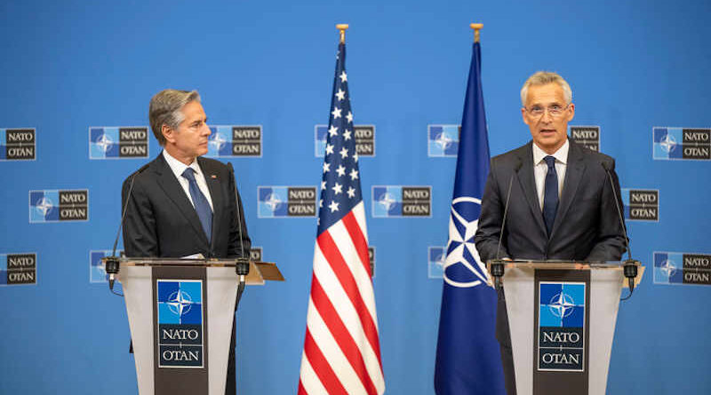 NATO Secretary General Jens Stoltenberg meeting the U.S. Secretary of State Antony Blinken at NATO Headquarters on September 9, 2022. Photo: NATO