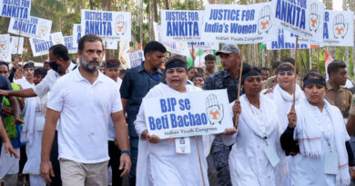 Congress leader Rahul Gandhi leading the "Justice for Ankita" campaign on September 27, 2022. Photo: Congress