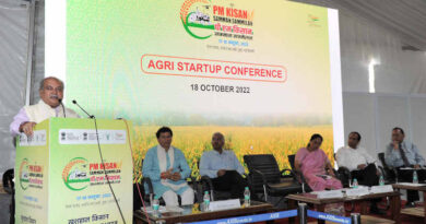 The Union Minister for Agriculture and Farmers Welfare, Narendra Singh Tomar, addressing at the two-day National Agri-Startup Conclave and PM Kisan Samman Sammelan, in New Delhi on October 18, 2022. Photo: PIB