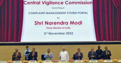 The prime minister (PM) of India Narendra Modi attends the programme marking Vigilance Awareness Week of Central Vigilance Commission (CVC), in New Delhi on November 3, 2022. Photo: PIB