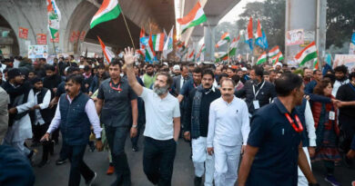 Congress leader Rahul Gandhi leading the Bharat Jodo Yatra (or Unite India March) in New Delhi on December 24, 2022. Photo: Congress (file photo)