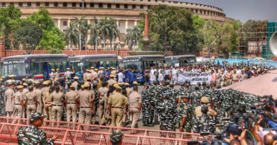 The Modi government deployed heavy police force to stop opposition leaders protesting against Modi and his oligarch friend Gautam Adani in Adani corporate fraud case - in New Delhi on March 15, 2023. Photo: Congress