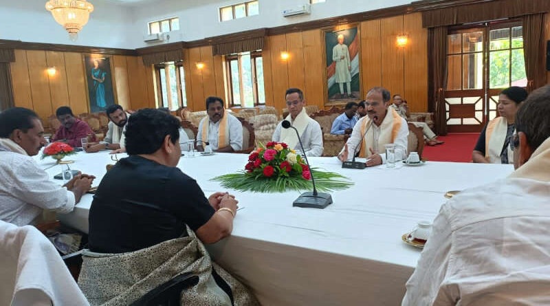 The delegation of opposition outfits which have united under the newly formed  INDIA alliance met the Governor of Manipur on July 30, 20233. Photo: Congress