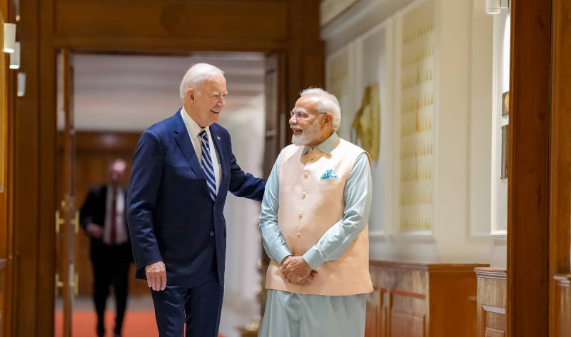 U.S. President Joe Biden with Indian prime minister Narendra Modi in New Delhi on September 8, 2023. Photo: President Biden from Twitter (file photo)