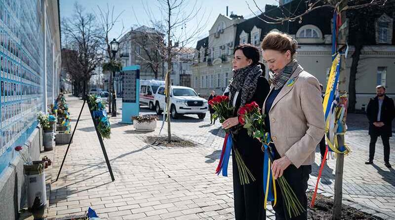 President of the Committee of Ministers Dominique Hasler and Secretary General Marija Pejčinović Burić inaugurated the Kyiv office of the Register of Damage Caused by the Aggression of the Russian Federation against Ukraine, during a working visit to the country. Photo: CoE