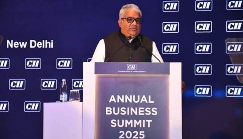 Union Minister Bhupender Yadav Outlines India's Climate Policy Architecture at CII Summit 2025. Photo: PIB