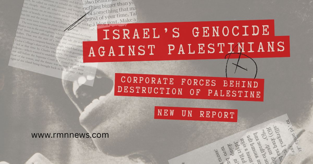 UN Expert: Corporate Profiteering Fuels Israel’s “Economy of Genocide” in Palestine. Photo: RMN News Service