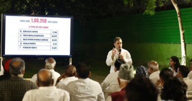 Congress leader Rahul Gandhi explaining vote theft by the Election Commission in collusion with BJP on August 7, 2025. Photo: Congress