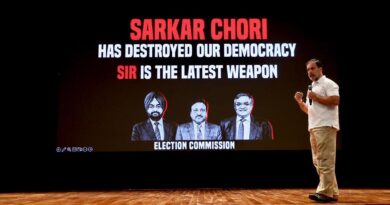 Congress leader Rahul Gandhi holding a press conference in Delhi on November 5, 2025 to accuse the Bharatiya Janata Party (BJP) of widespread electoral manipulation and tampering with the mandate during the Haryana assembly elections. Photo: Congress