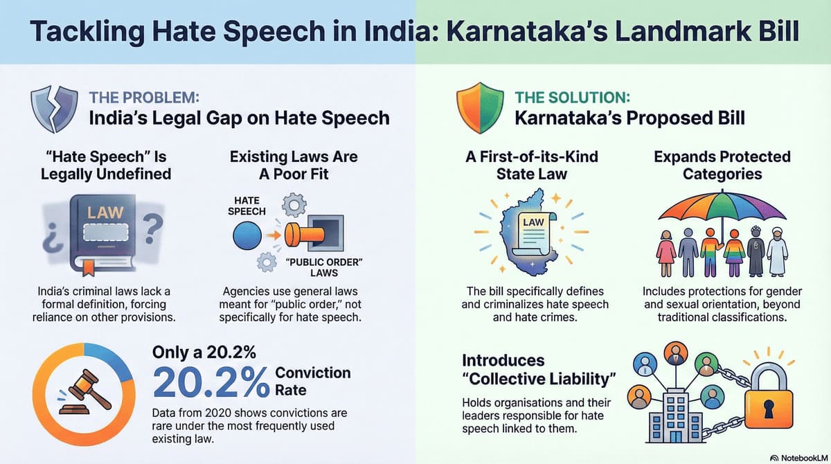 Karnataka Hate Speech and Hate Crimes (Prevention) Bill, 2025. AI-generated infographic | RMN News Service