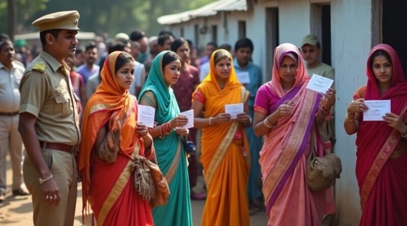Smokescreen Report. AI-generated representational image of men and women standing outside a polling booth to vote in an Indian election. Photo: RMN News Service