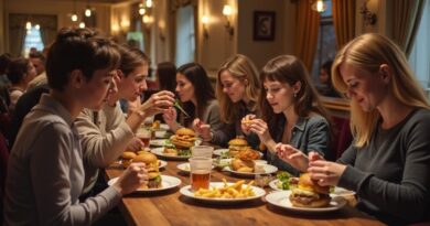 AI-generated Representational Image of People Eating Junk Food in a Restaurant | RMN News Service