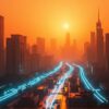 Representational Image: Delhi’s future under heat stress: a blazing skyline powered by invisible, AI-driven cooling networks turning survival into a shared service.