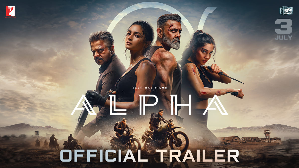 YRF स्पाई यूनिवर्स की फिल्म 'अल्फा' का आधिकारिक घोषणा पोस्टर जिसमें आलिया भट्ट और शरवरी हैं।