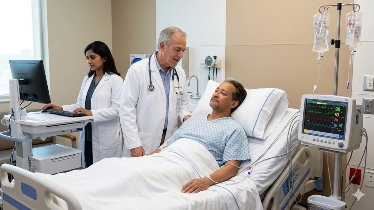 Sonam Wangchuk resting comfortably on hospital bed surrounded by doctors during controversial end of unverified hunger strike with Modi government ministers, July 2026
