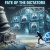 Representational AI image of the RMN News Fate of the Dictators Hub gallery featuring elongated shadows of historical and contemporary dictators cast across formal institutional walls, symbolizing accountability and the end of impunity.